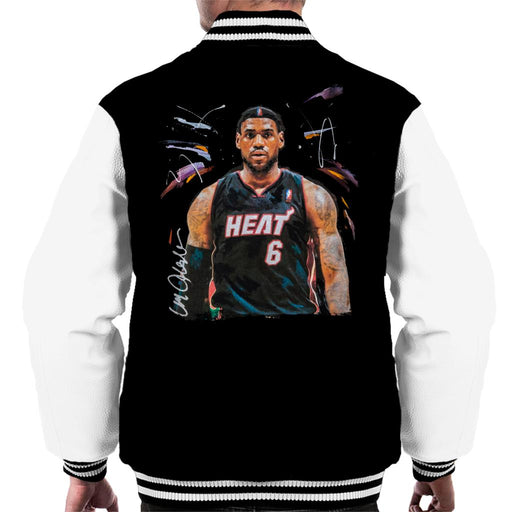 Sidney Maurer Original Portrait Of LeBron James Miami Heat Jersey Men's Varsity Jacket