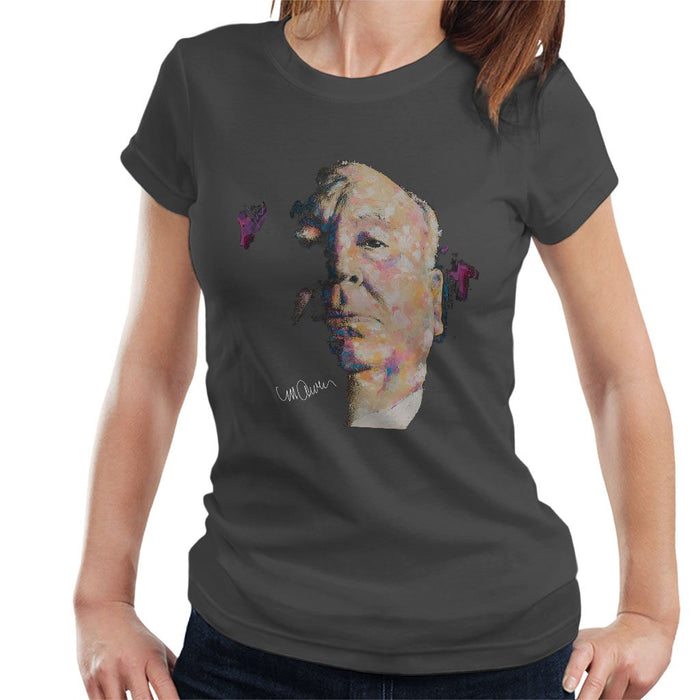 Sidney Maurer Original Portrait Of Alfred Hitchcock Portrait Womens T-Shirt - Womens T-Shirt