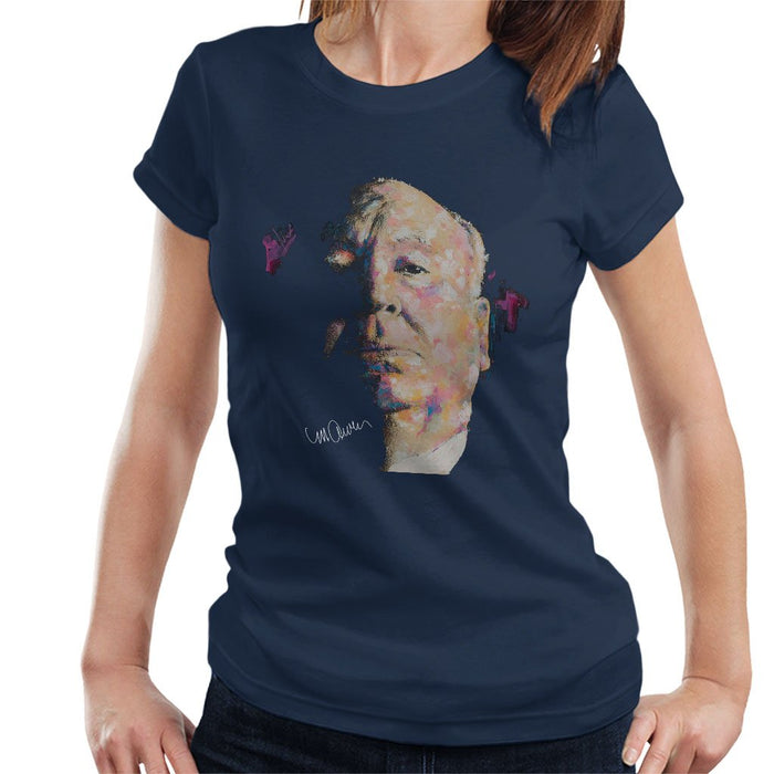 Sidney Maurer Original Portrait Of Alfred Hitchcock Portrait Womens T-Shirt - Womens T-Shirt