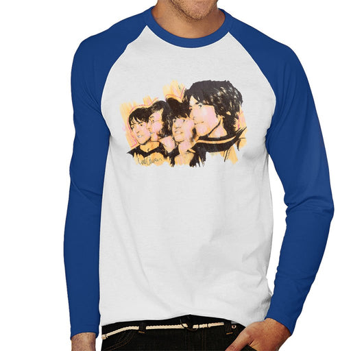 Sidney Maurer Original Portrait Of The Beatles Side Profile Mens Baseball Long Sleeved T-Shirt - Mens Baseball Long Sleeved T-Shirt