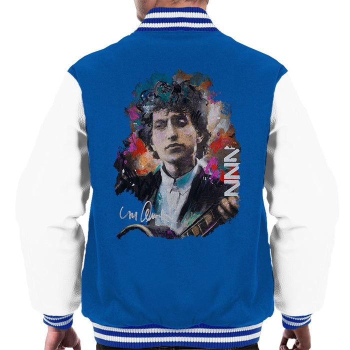 Sidney Maurer Original Portrait Of Bob Dylan Mens Varsity Jacket - Small / Royal/White - Mens Varsity Jacket