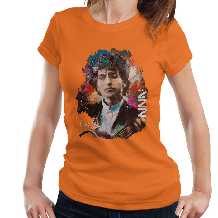 Sidney Maurer Original Portrait Of Bob Dylan Womens T-Shirt - Womens T-Shirt