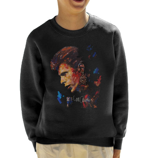 Sidney Maurer Original Portrait Of David Bowie Earring Kids Sweatshirt - Kids Boys Sweatshirt