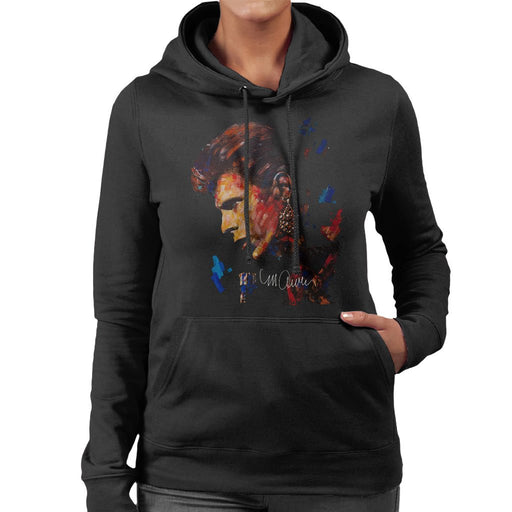 Sidney Maurer Original Portrait Of David Bowie Earring Womens Hooded Sweatshirt - Womens Hooded Sweatshirt