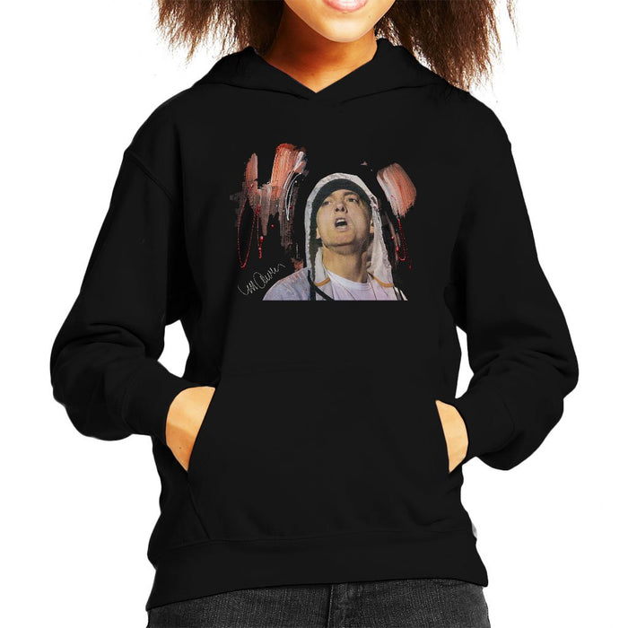 Sidney Maurer Original Portrait Of Eminem Kids Hooded Sweatshirt - Kids Boys Hooded Sweatshirt
