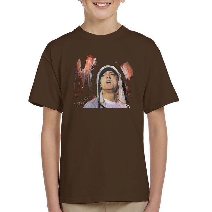 Sidney Maurer Original Portrait Of Eminem Kids T-Shirt - Kids Boys T-Shirt