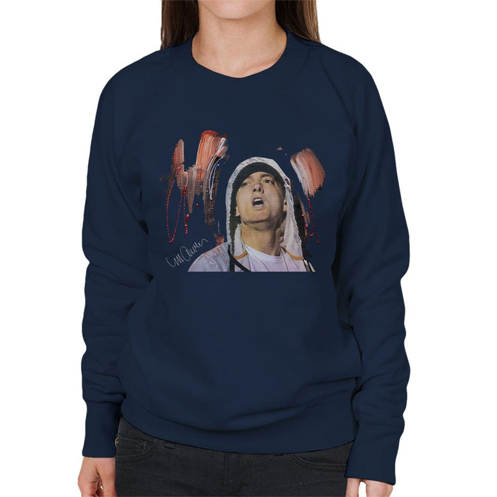 Sidney Maurer Original Portrait Of Eminem Womens Sweatshirt - Womens Sweatshirt