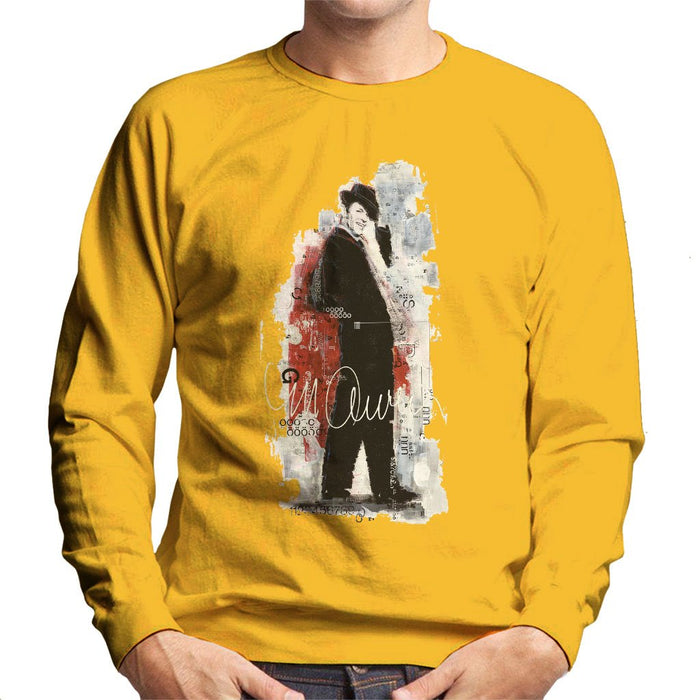 Sidney Maurer Original Portrait Of Frank Sinatra Side Shot Mens Sweatshirt - Small / Gold - Mens Sweatshirt