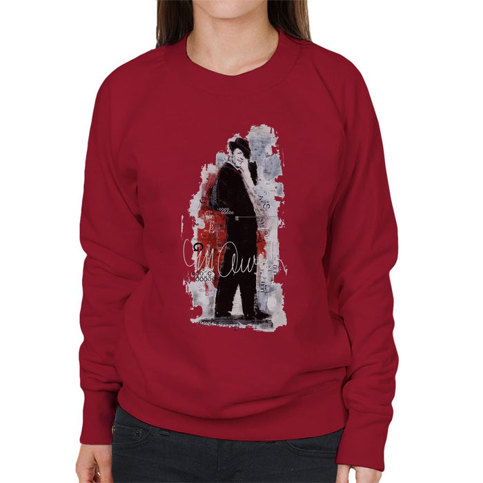 Sidney Maurer Original Portrait Of Frank Sinatra Side Shot Womens Sweatshirt - Womens Sweatshirt