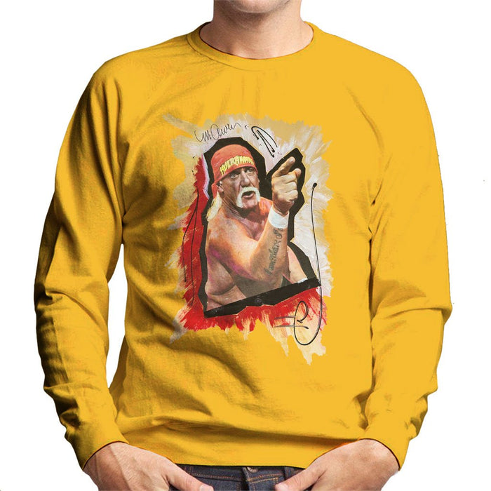 Sidney Maurer Original Portrait Of Hulk Hogan Mens Sweatshirt - Small / Gold - Mens Sweatshirt