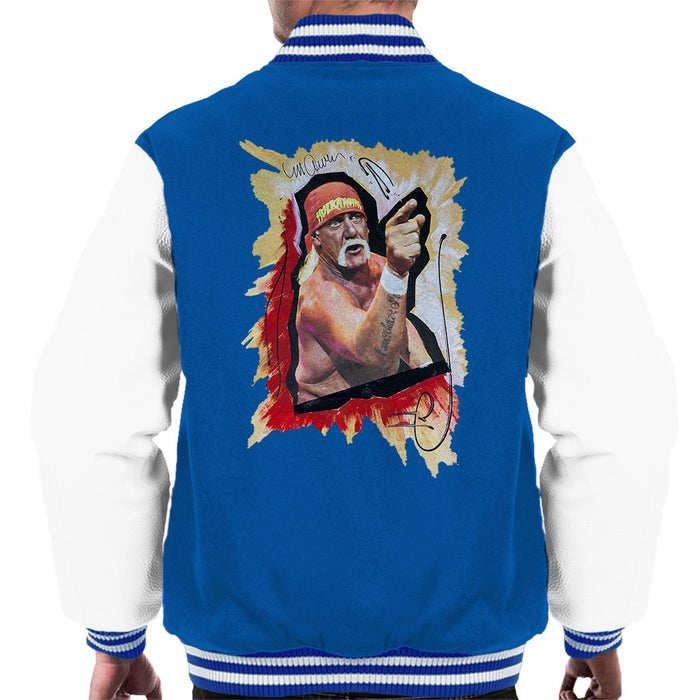 Sidney Maurer Original Portrait Of Hulk Hogan Mens Varsity Jacket - Small / Royal/White - Mens Varsity Jacket