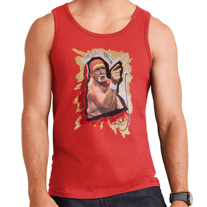 Sidney Maurer Original Portrait Of Hulk Hogan Mens Vest - Small / Red - Mens Vest
