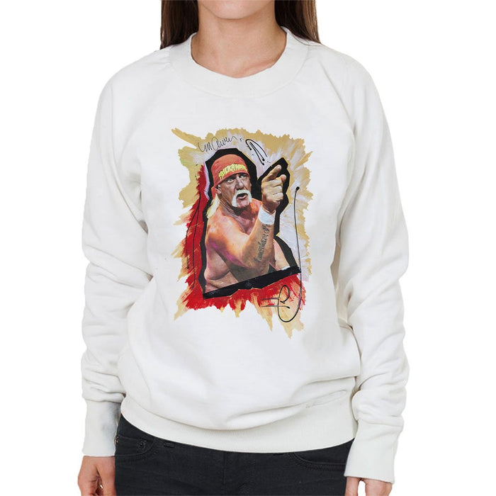 Sidney Maurer Original Portrait Of Hulk Hogan Womens Sweatshirt - Womens Sweatshirt