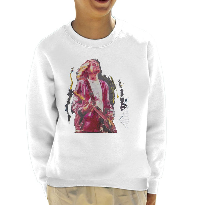Sidney Maurer Original Portrait Of Kurt Cobain Guitar Kids Sweatshirt - Kids Boys Sweatshirt