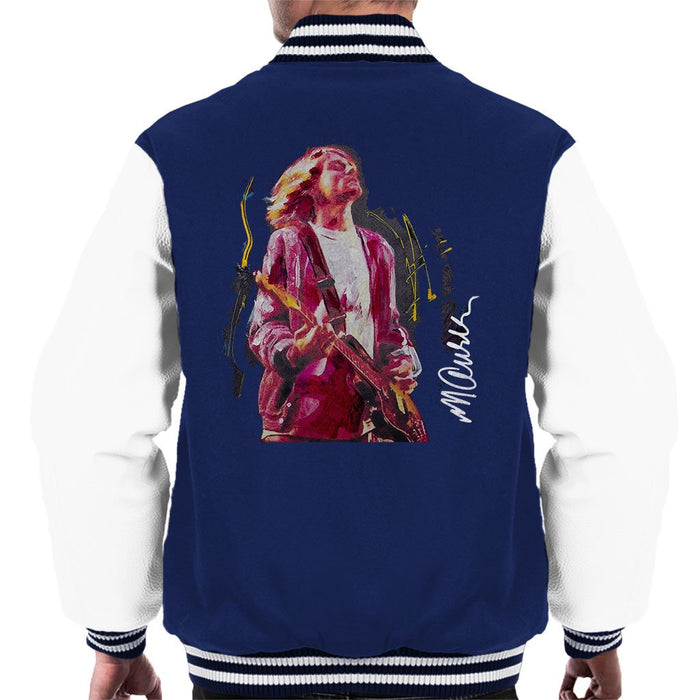 Sidney Maurer Original Portrait Of Kurt Cobain Guitar Mens Varsity Jacket - Mens Varsity Jacket