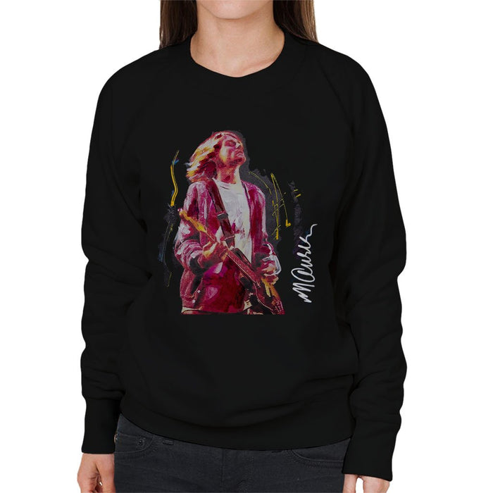 Sidney Maurer Original Portrait Of Kurt Cobain Guitar Womens Sweatshirt - Womens Sweatshirt