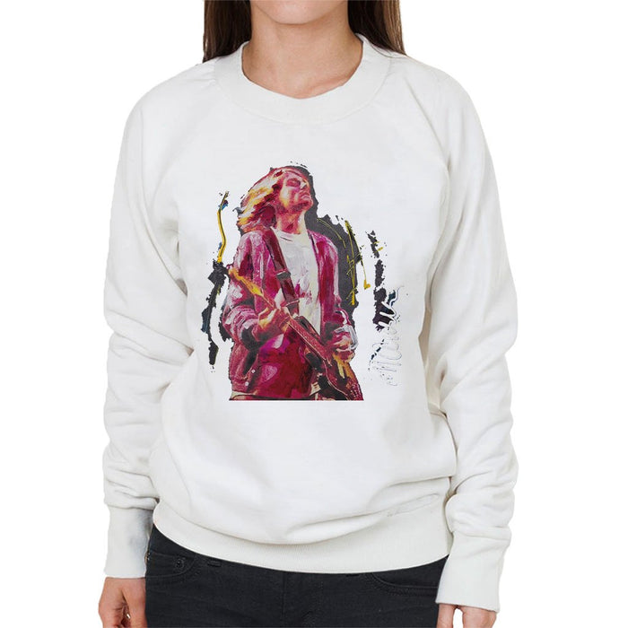 Sidney Maurer Original Portrait Of Kurt Cobain Guitar Womens Sweatshirt - Womens Sweatshirt