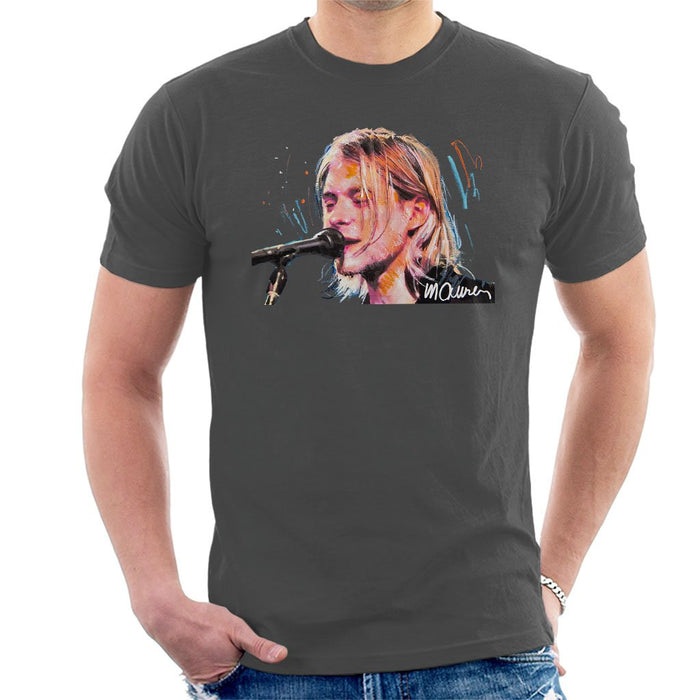 Sidney Maurer Original Portrait Of Kurt Cobain Singing Mens T-Shirt - Mens T-Shirt