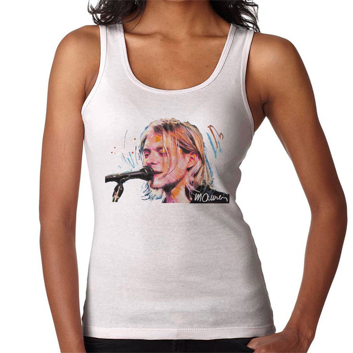 Sidney Maurer Original Portrait Of Kurt Cobain Singing Womens Vest - Womens Vest