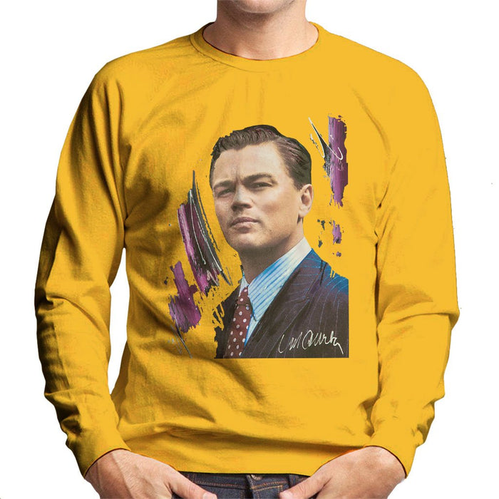 Sidney Maurer Original Portrait Of Leonardo DiCaprio Mens Sweatshirt - Small / Gold - Mens Sweatshirt