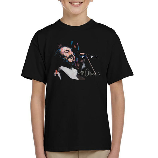 Sidney Maurer Original Portrait Of Luciano Pavarotti Kids T-Shirt - Kids Boys T-Shirt