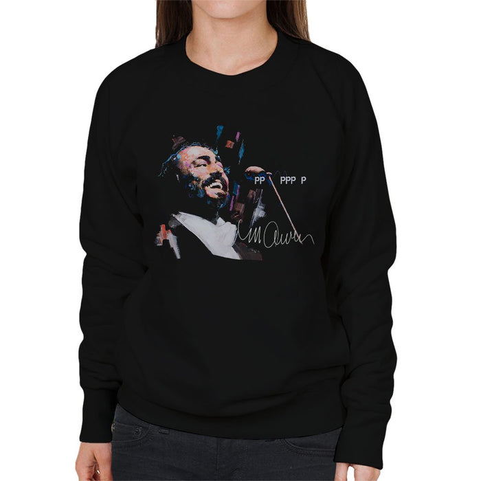 Sidney Maurer Original Portrait Of Luciano Pavarotti Womens Sweatshirt - Womens Sweatshirt