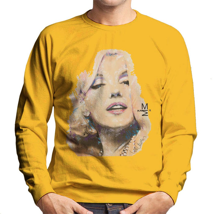 Sidney Maurer Original Portrait Of Marilyn Monroe Mens Sweatshirt - Small / Gold - Mens Sweatshirt