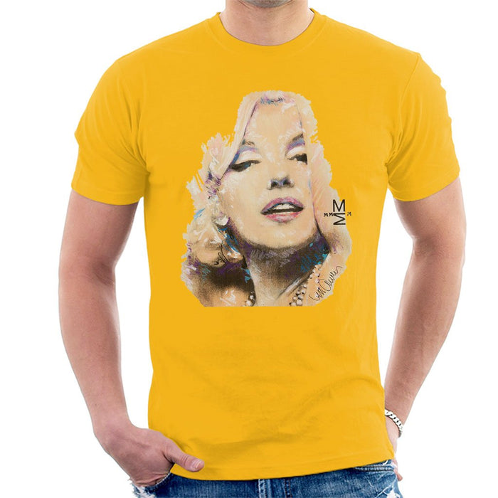 Sidney Maurer Original Portrait Of Marilyn Monroe Mens T-Shirt - Small / Gold - Mens T-Shirt