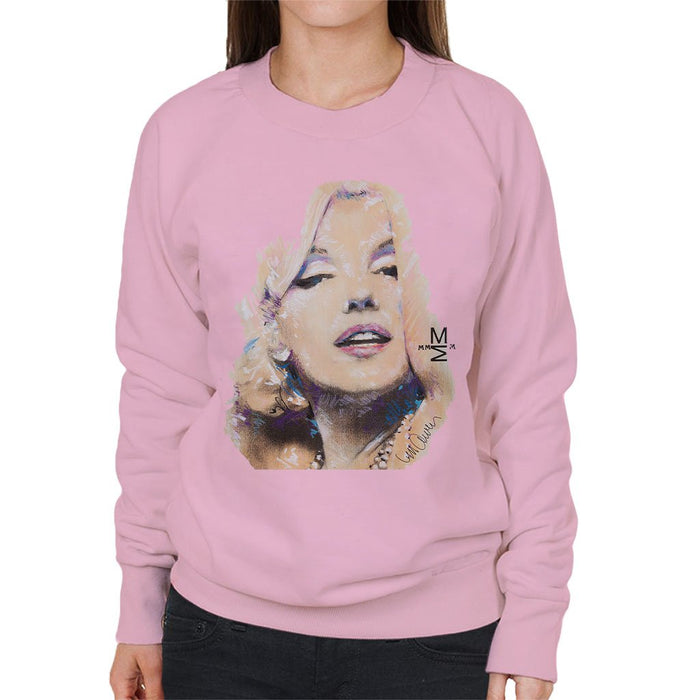 Sidney Maurer Original Portrait Of Marilyn Monroe Womens Sweatshirt - Small / Light Pink - Womens Sweatshirt