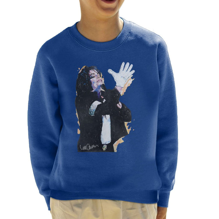 Sidney Maurer Original Portrait Of Michael Jackson White Glove Kids Sweatshirt - Kids Boys Sweatshirt