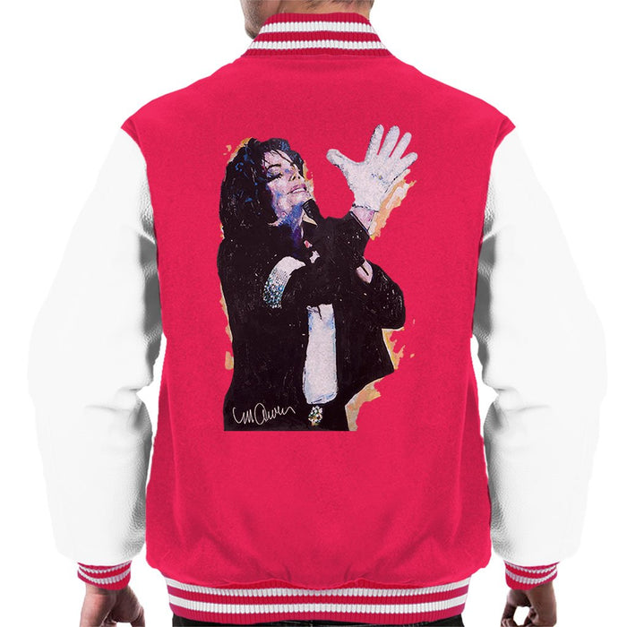 Sidney Maurer Original Portrait Of Michael Jackson White Glove Mens Varsity Jacket - Mens Varsity Jacket