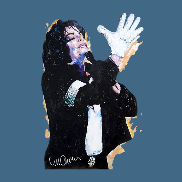 Sidney Maurer Original Portrait Of Michael Jackson White Glove Mens Baseball Long Sleeved T-Shirt - Mens Baseball Long Sleeved T-Shirt