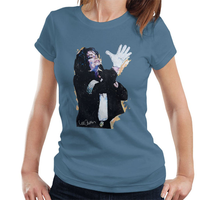 Sidney Maurer Original Portrait Of Michael Jackson White Glove Womens T-Shirt - Womens T-Shirt