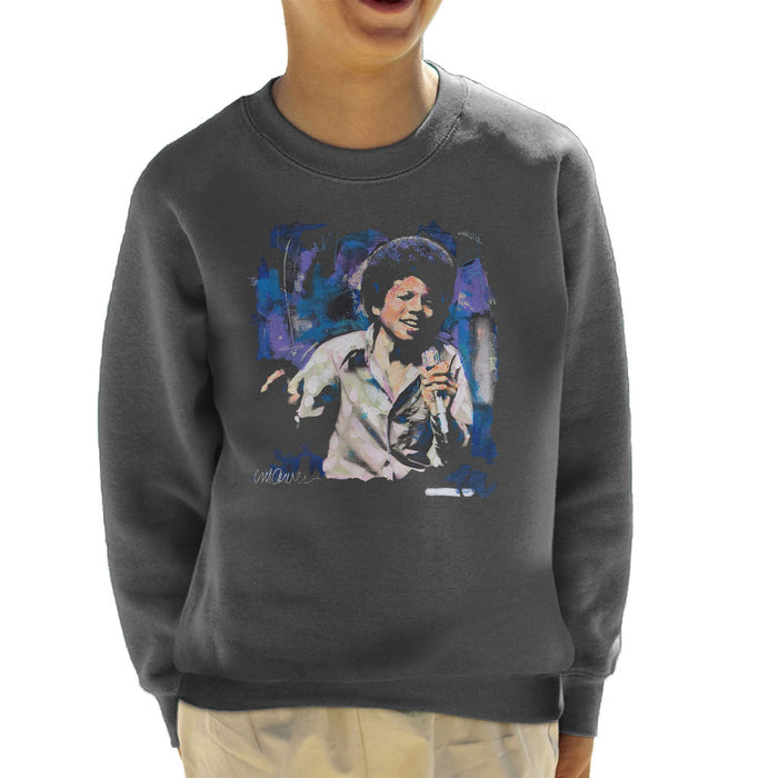 Sidney Maurer Original Portrait Of Young Michael Jackson Kid's Sweatshirt