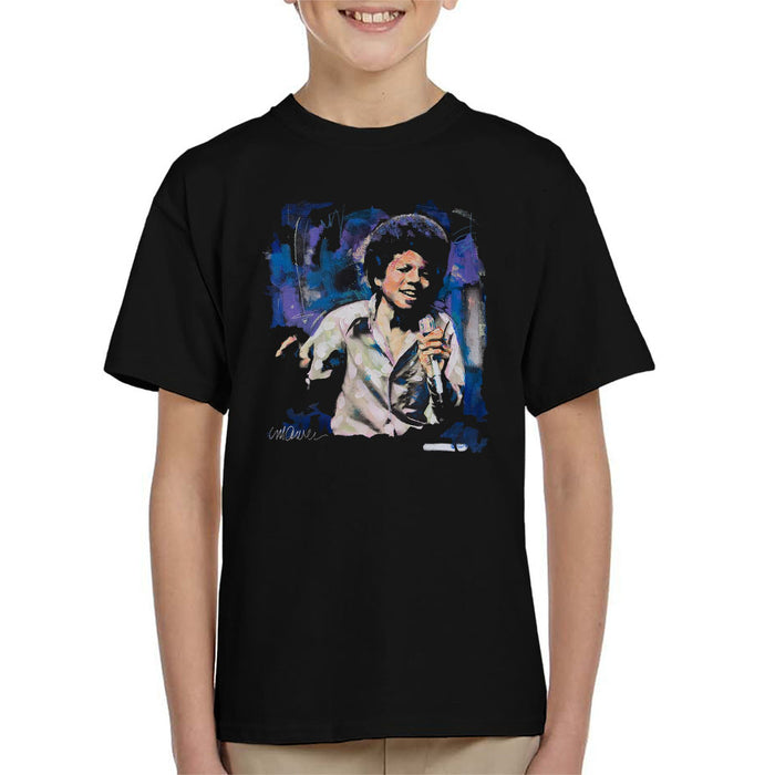 Sidney Maurer Original Portrait Of Young Michael Jackson Kid's T-Shirt