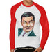 Sidney Maurer Original Portrait Of Mr Bean Rowan Atkinson Mens Baseball Long Sleeved T-Shirt - Mens Baseball Long Sleeved T-Shirt