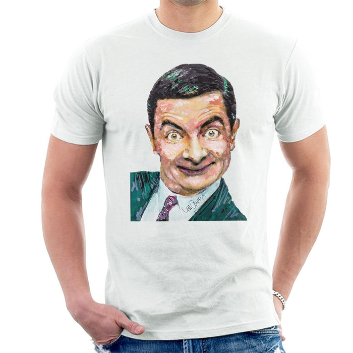 Sidney Maurer Original Portrait Of Mr Bean Rowan Atkinson Mens T-Shirt - Mens T-Shirt