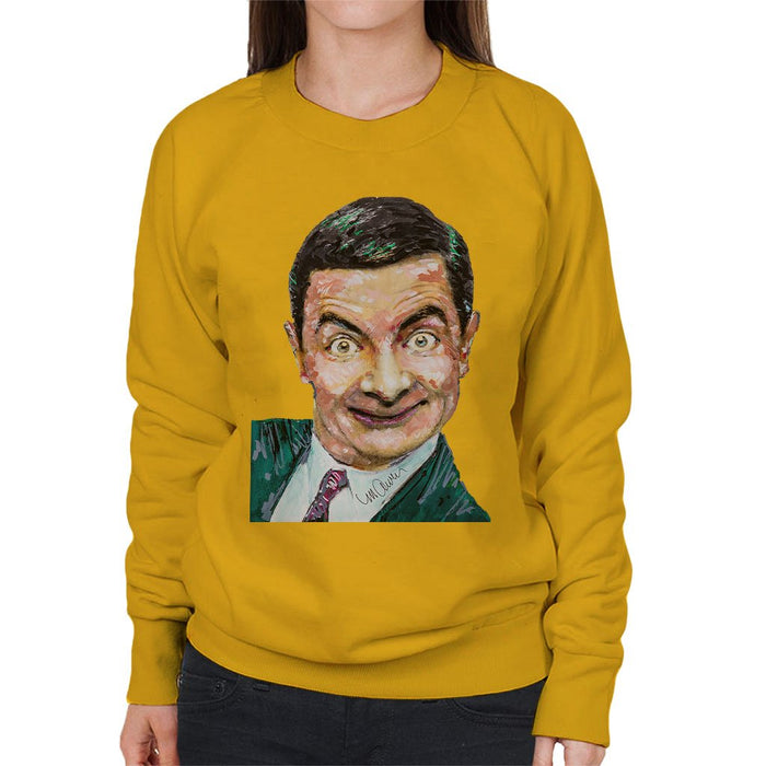 Sidney Maurer Original Portrait Of Mr Bean Rowan Atkinson Womens Sweatshirt - Womens Sweatshirt