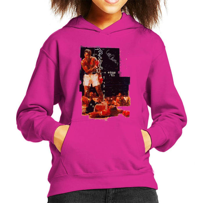 Sidney Maurer Original Portrait Of Muhammad Ali Sonny Liston Knockout Kids Hooded Sweatshirt - Kids Boys Hooded Sweatshirt