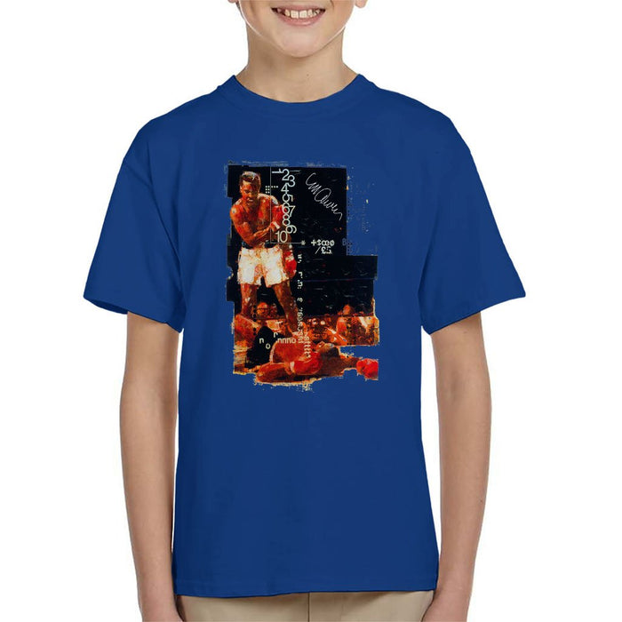 Sidney Maurer Original Portrait Of Muhammad Ali Sonny Liston Knockout Kids T-Shirt - Kids Boys T-Shirt