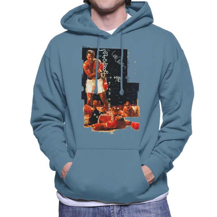 Sidney Maurer Original Portrait Of Muhammad Ali Sonny Liston Knockout Mens Hooded Sweatshirt - Mens Hooded Sweatshirt