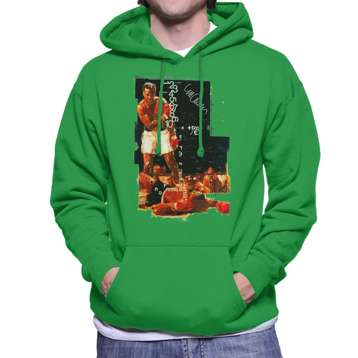 Sidney Maurer Original Portrait Of Muhammad Ali Sonny Liston Knockout Mens Hooded Sweatshirt - Mens Hooded Sweatshirt