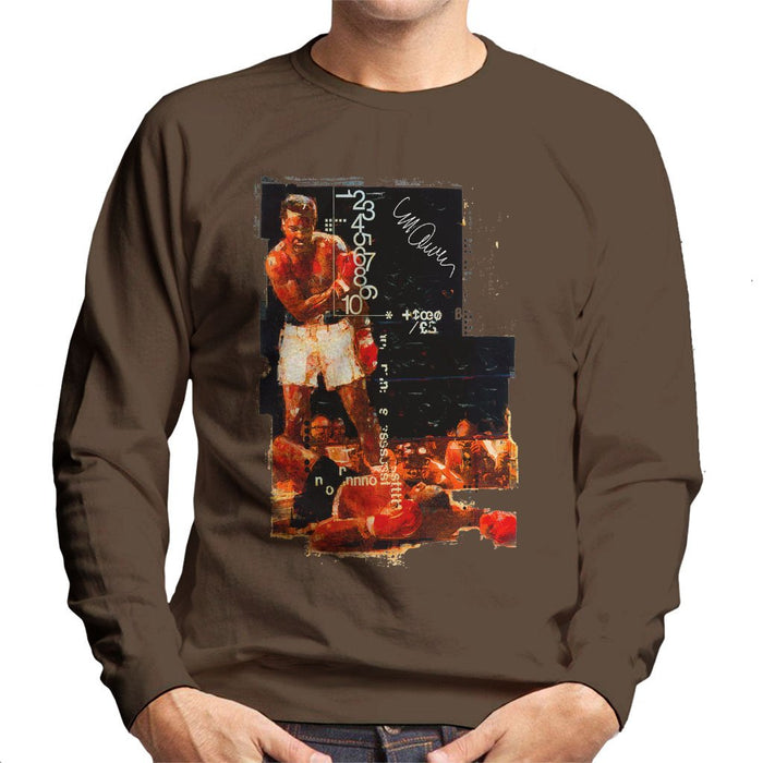 Sidney Maurer Original Portrait Of Muhammad Ali Sonny Liston Knockout Mens Sweatshirt - Mens Sweatshirt