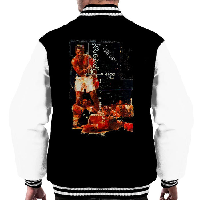 Sidney Maurer Original Portrait Of Muhammad Ali Sonny Liston Knockout Mens Varsity Jacket - Mens Varsity Jacket