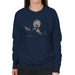 Sidney Maurer Original Portrait Of Neil Diamond Singing Womens Sweatshirt - Small / Navy Blue - Womens Sweatshirt