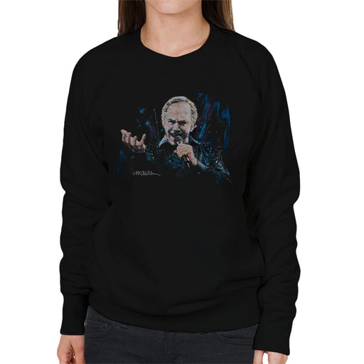 Sidney Maurer Original Portrait Of Neil Diamond Singing Womens Sweatshirt - Womens Sweatshirt