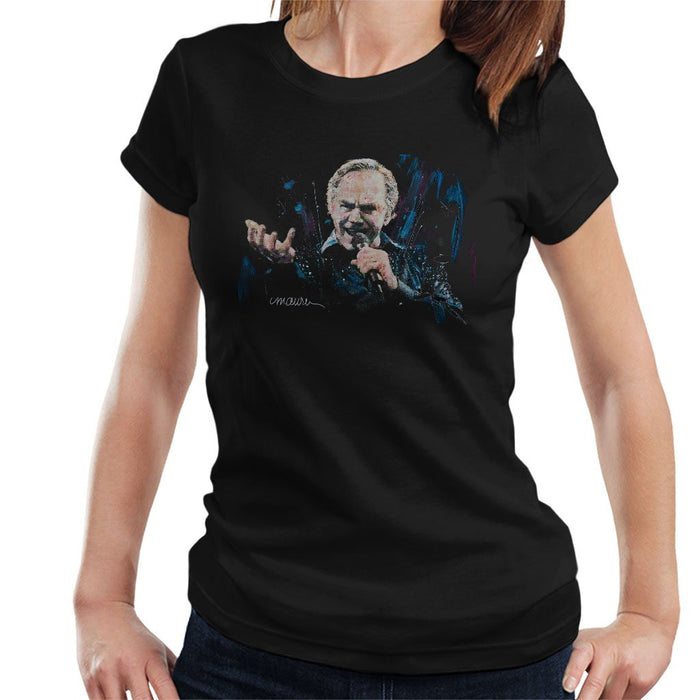 Sidney Maurer Original Portrait Of Neil Diamond Singing Womens T-Shirt - Womens T-Shirt