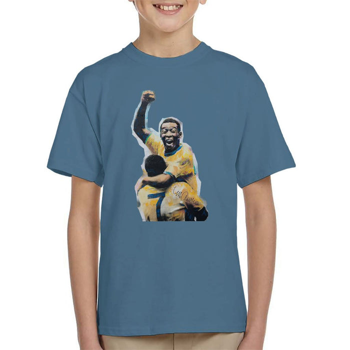 Sidney Maurer Original Portrait Of Pele Kids T-Shirt - Kids Boys T-Shirt