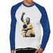 Sidney Maurer Original Portrait Of Pele Mens Baseball Long Sleeved T-Shirt - Small / White/Royal - Mens Baseball Long Sleeved T-Shirt