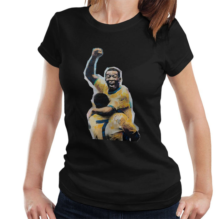 Sidney Maurer Original Portrait Of Pele Womens T-Shirt - Womens T-Shirt